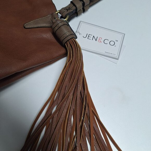 Jen & Co Vegan Leather Handbag Purse Shoulder Bag in a Bag Set Brown Soft - Picture 5 of 12